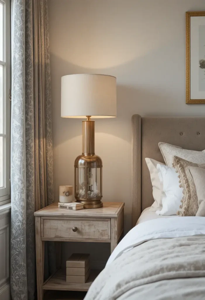 Unique bedroom statement lamp as focal decorative piece