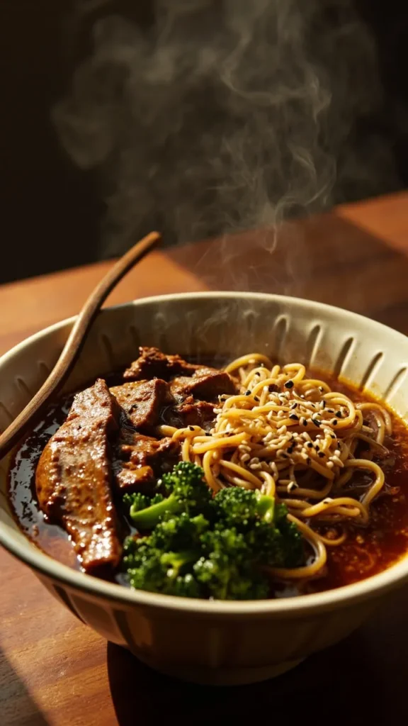 Beef and Broccoli Ramen Bowls recipe look