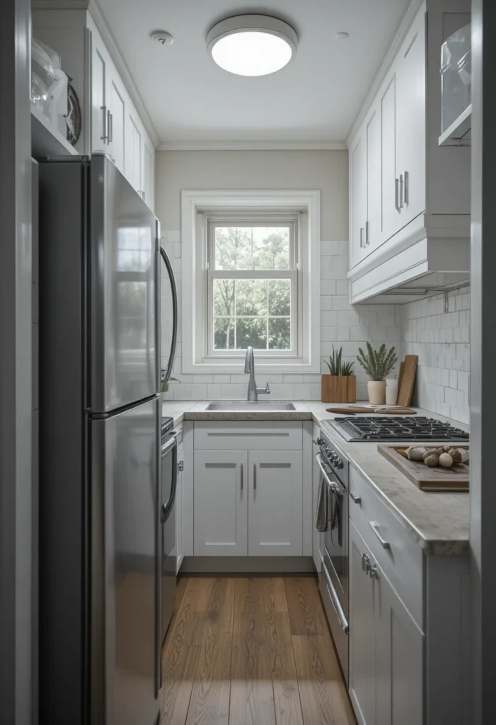 Efficient small kitchen layout improving workflow