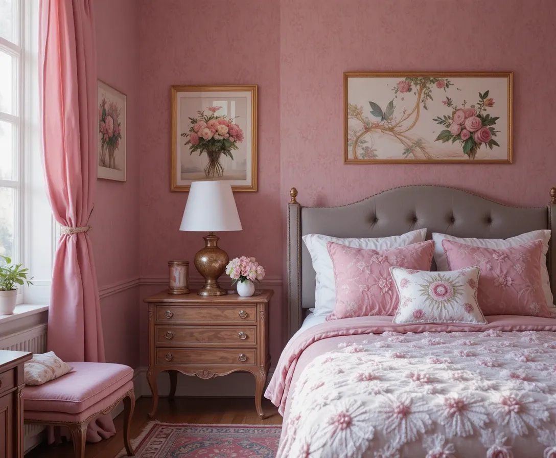 Beautiful Pink Bedroom Decor look
