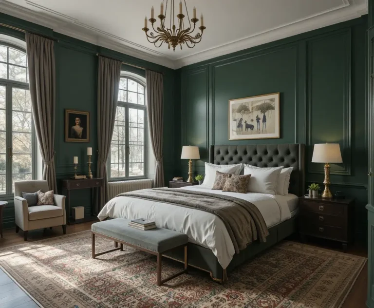 full view of beautiful Dark Green Bedroom look