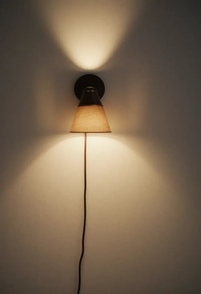 Wall-mounted bedroom lamp providing functional and ambient light