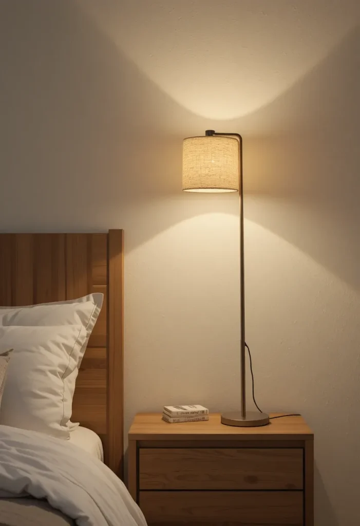 Smart bedroom lamp with adjustable brightness and style