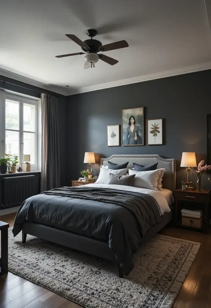 Personalized dark gray bedroom for cozy everyday living