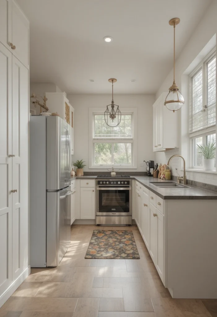 Simple open layout improving small kitchen usability