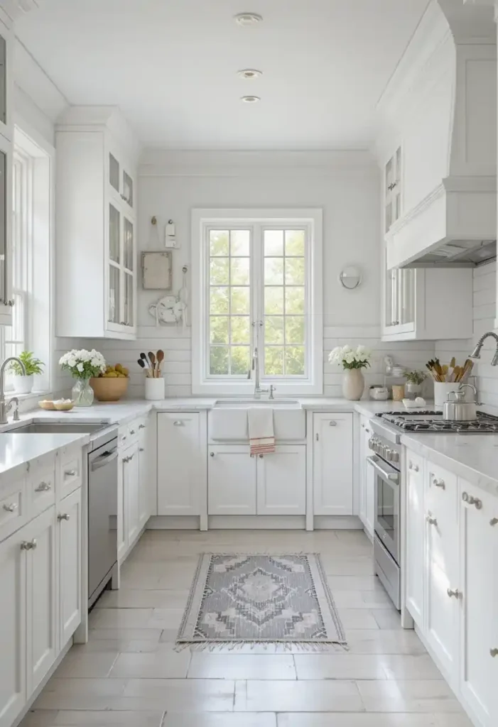 White kitchen designed for long-term living
