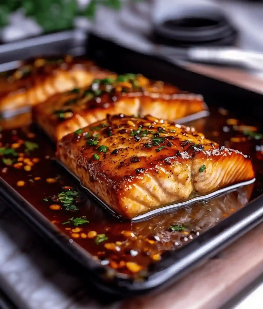 Crispy Honey Garlic Glazed Salmon