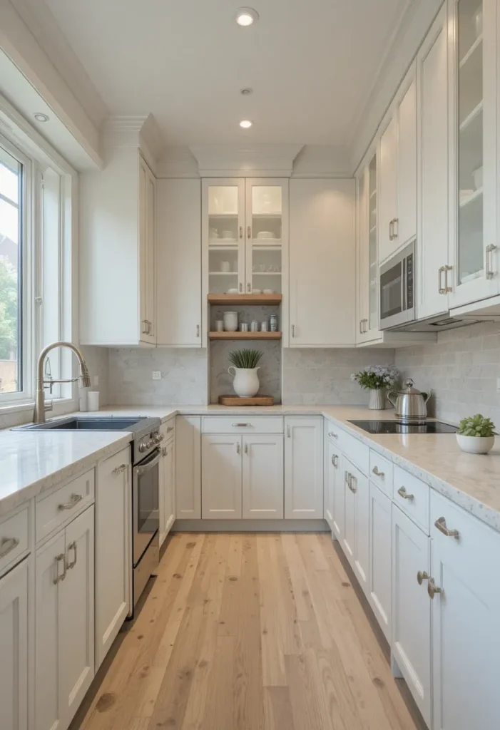 Vertical cabinets maximizing storage in a small kitchen