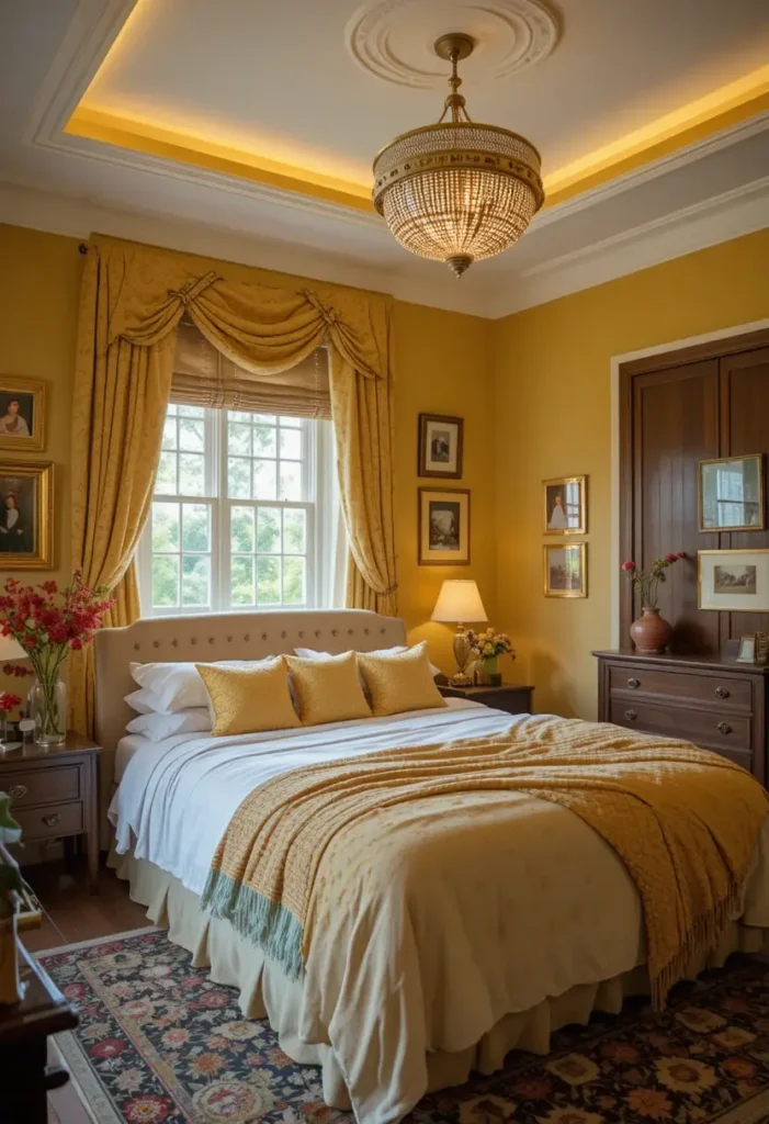 Personalized yellow bedroom designed for comfort and everyday living