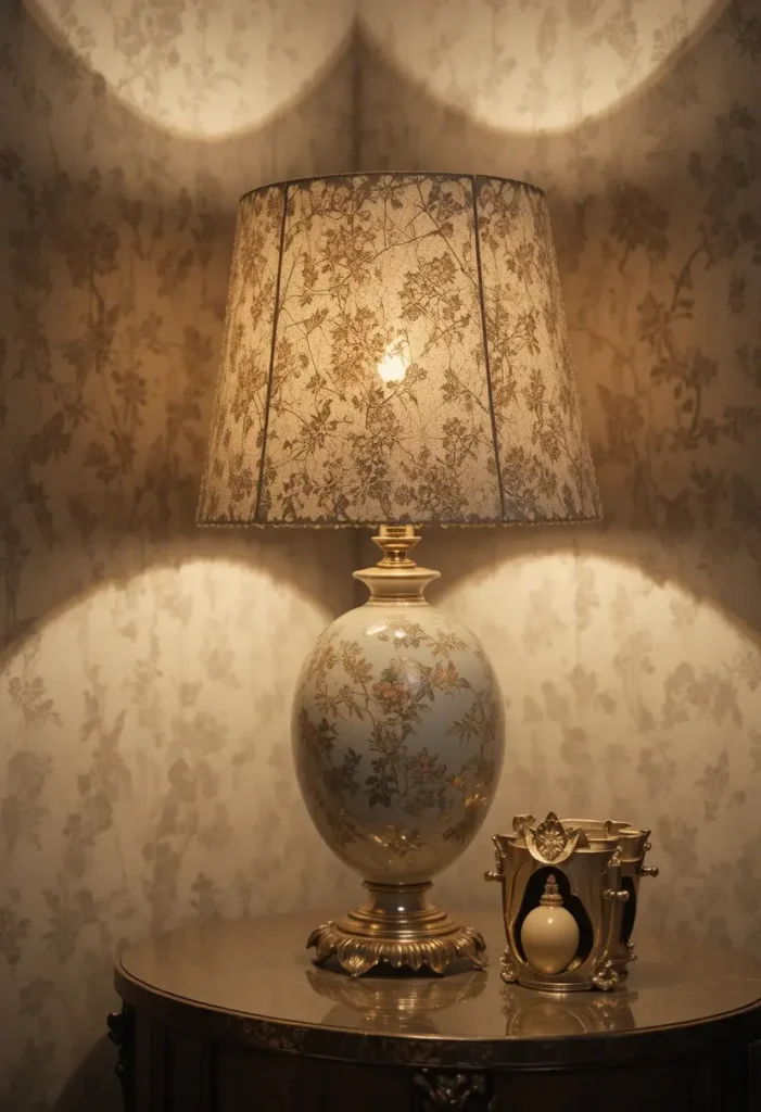 Aesthetic bedroom lamp adding elegance and style