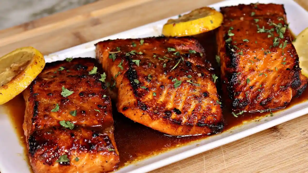 Crispy Honey Garlic Glazed Salmon