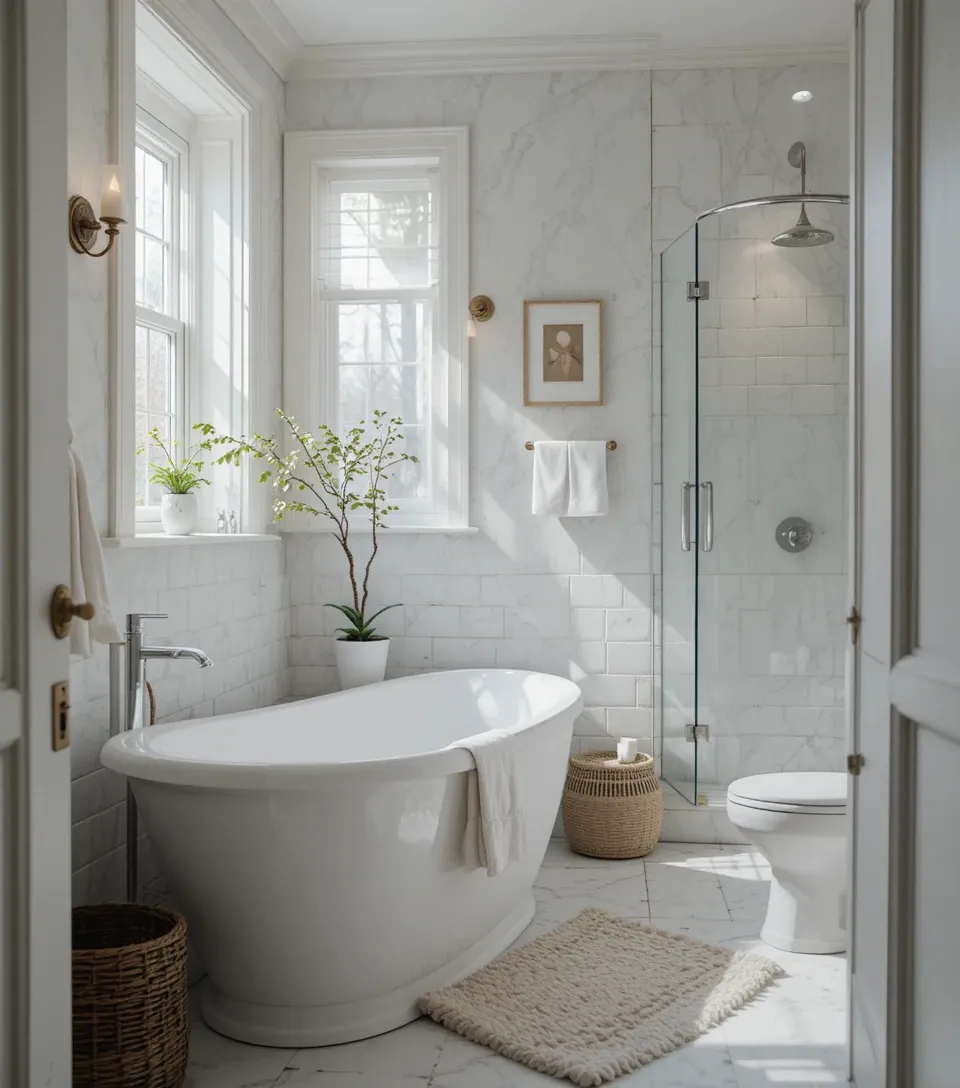 beautiful White bathroom look