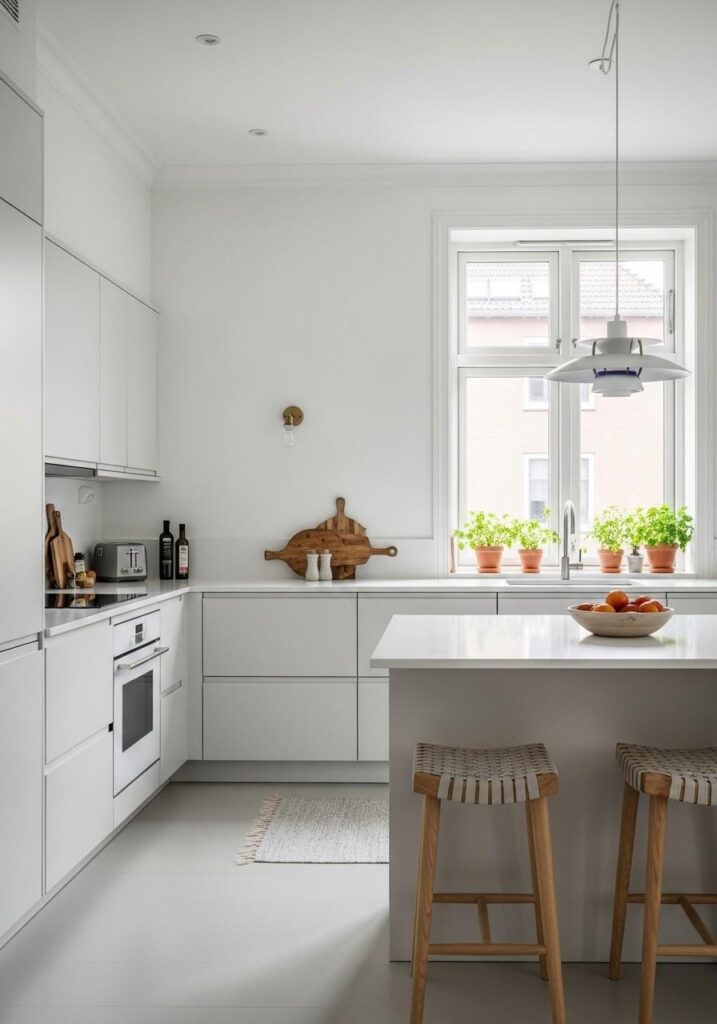 Scandinavian white oak kitchen.