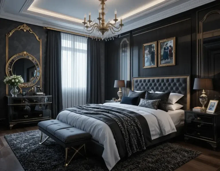 black and silver bedroom beautiful look