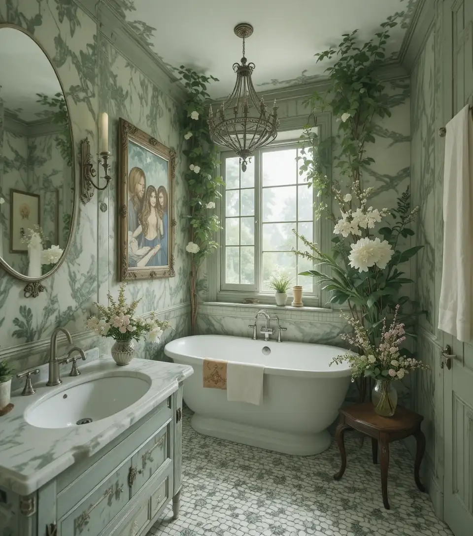 Green Bathroom look