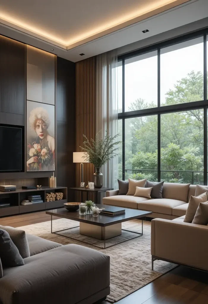 Cohesive furniture in living room