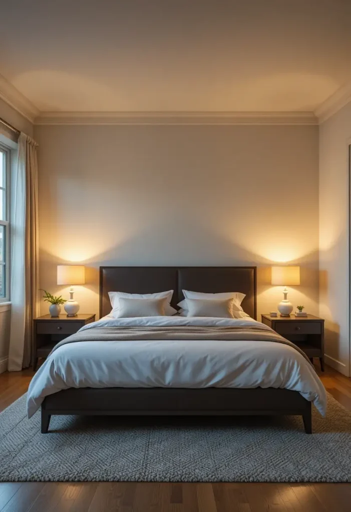 Cozy bedroom lighting ideas using lamps and warm lights