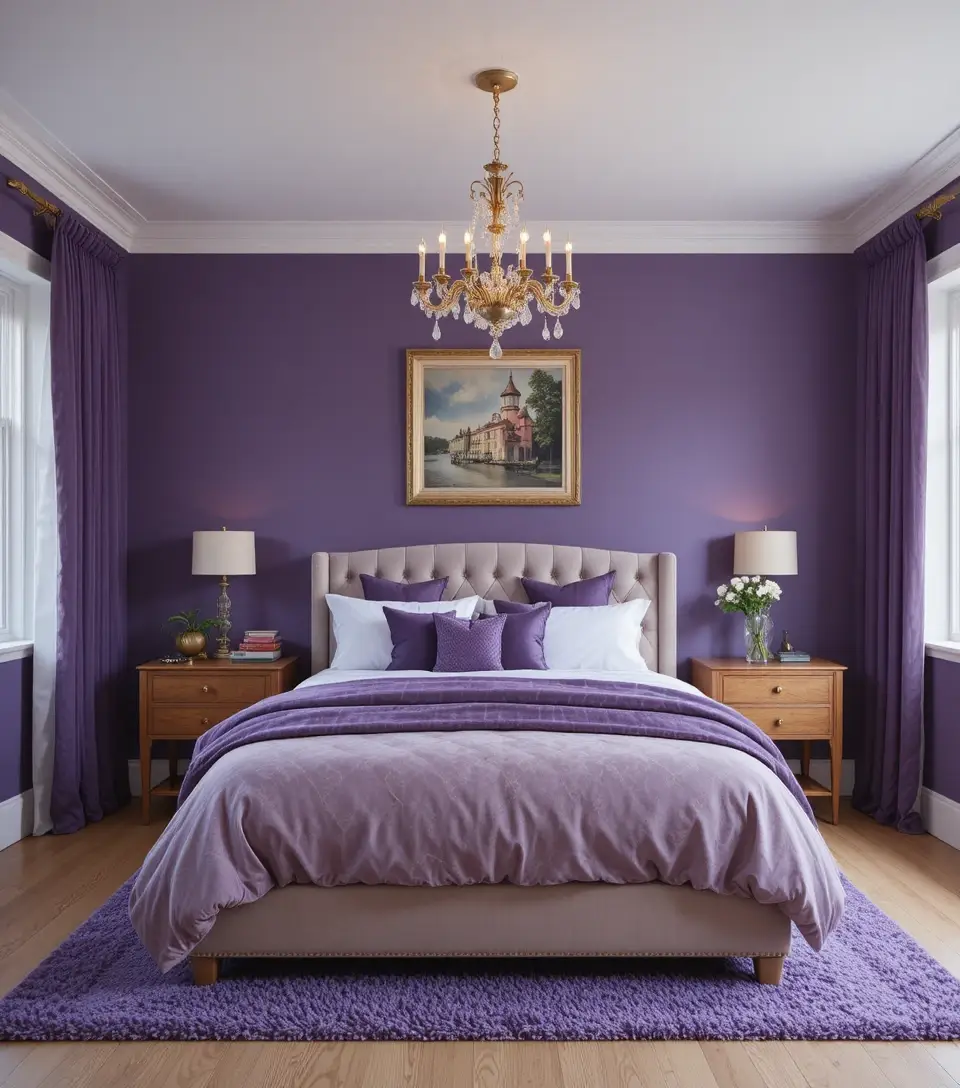 Purple bedroom beautiful look