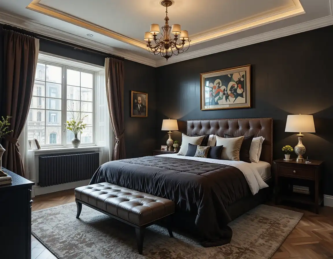Black and Brown Bedroom beautiful look