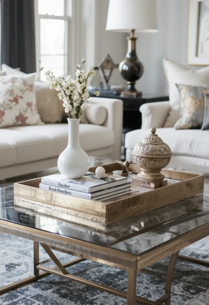 Curated coffee table decor