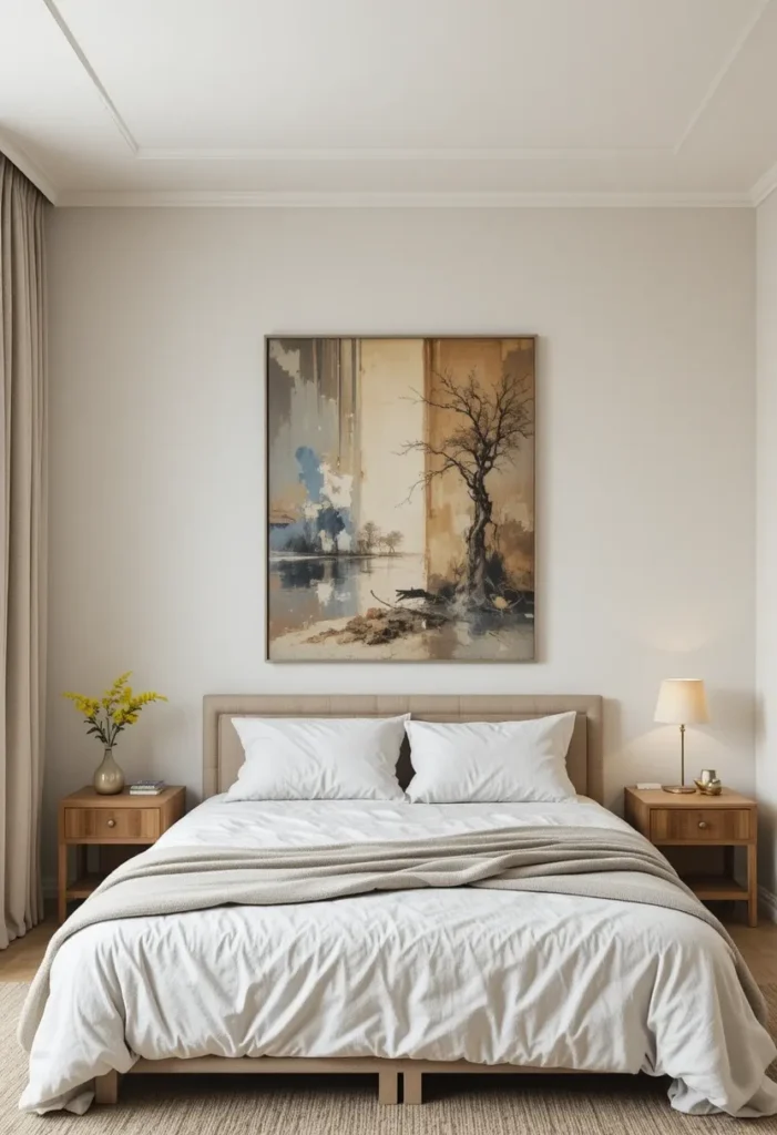 Minimal wall décor ideas for a clean bedroom look
