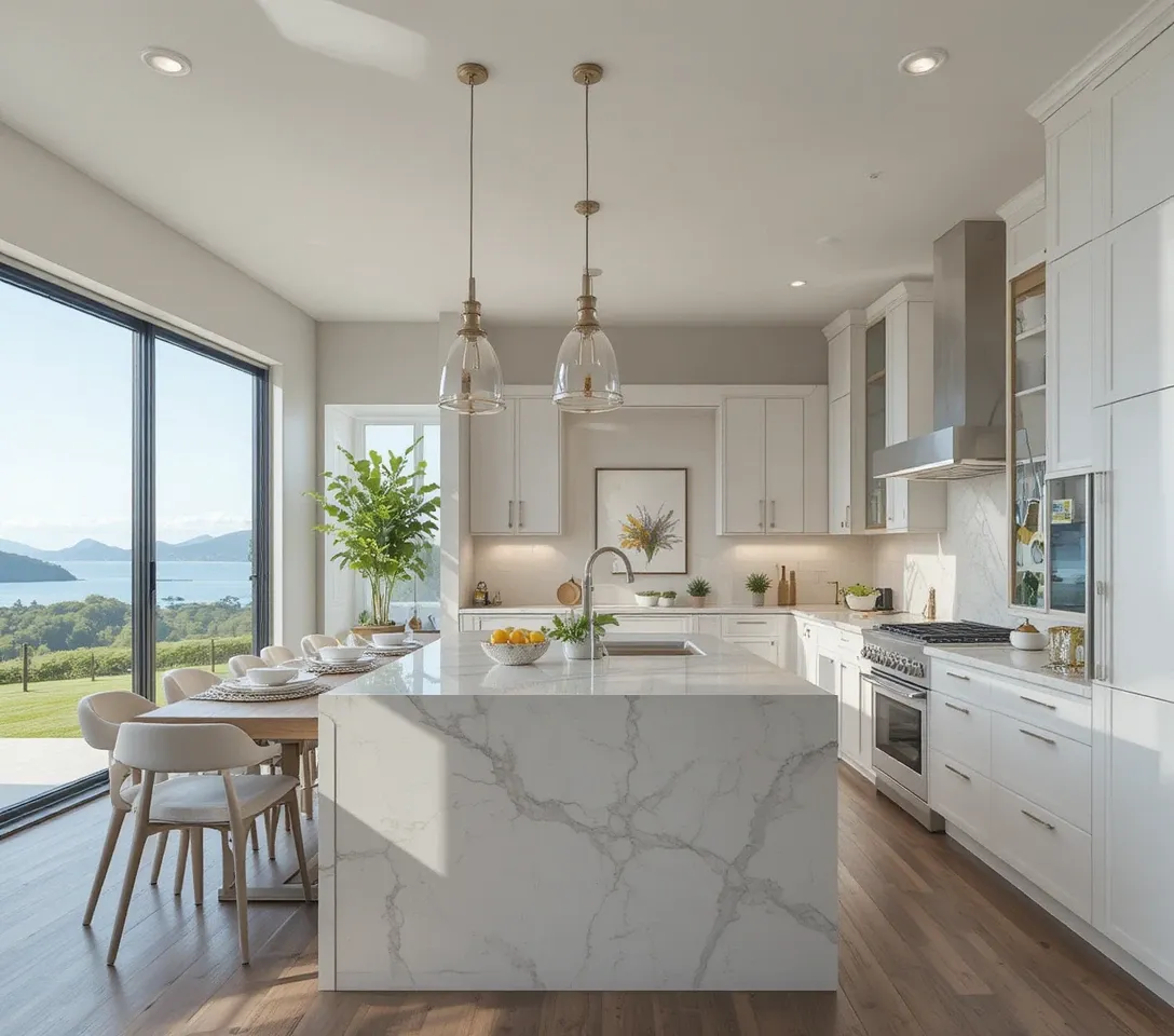 One Wall Kitchen with Island beautiful look view