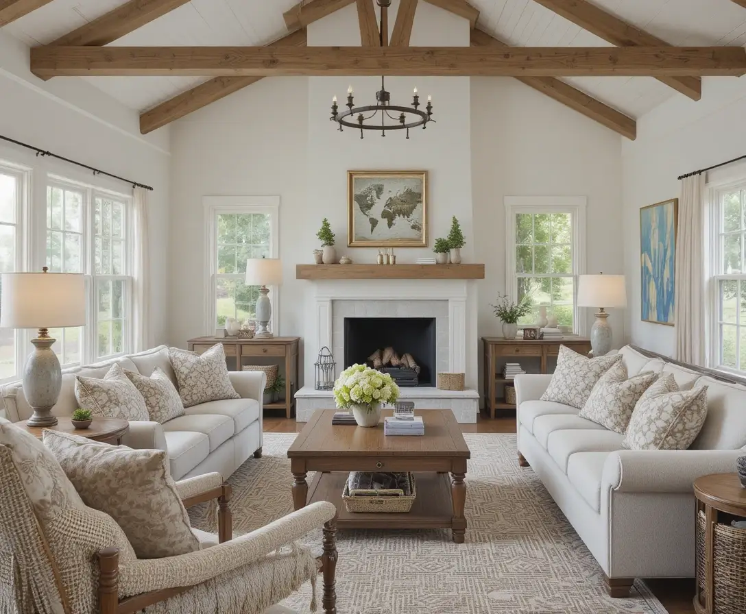 Beautiful Farmhouse Living Room look view