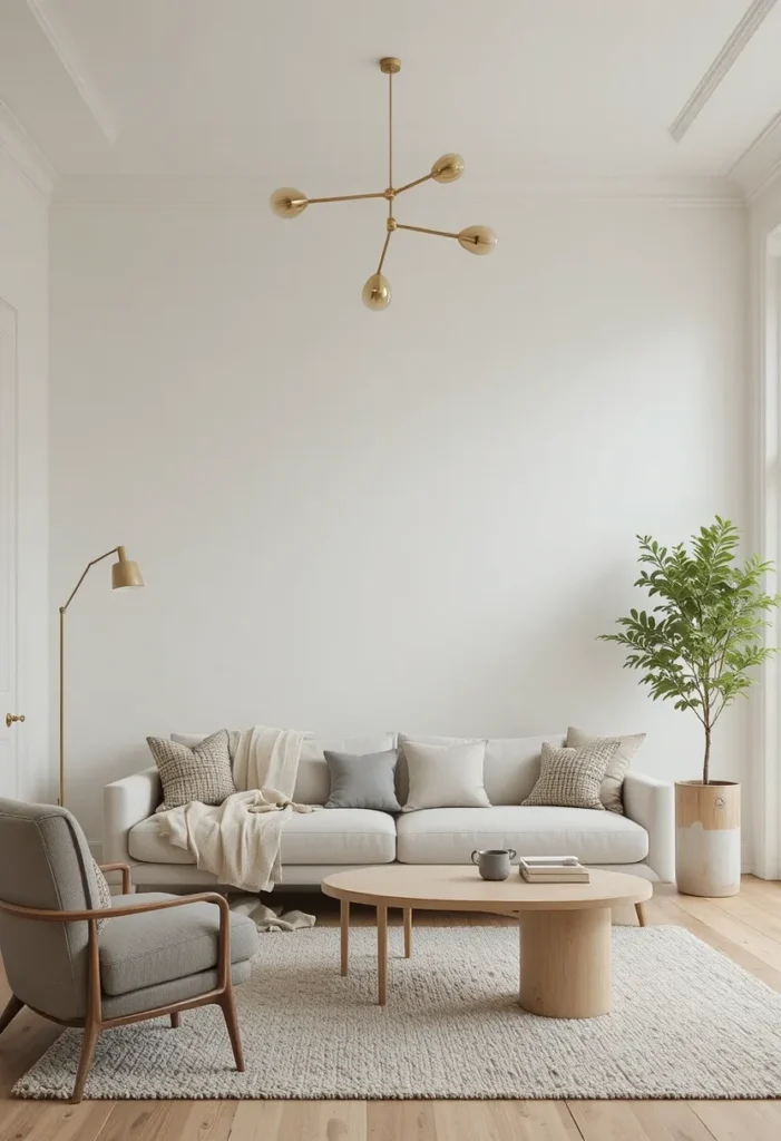 Minimal blank living room wall