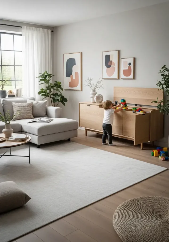 Sideboard with hidden toy storage