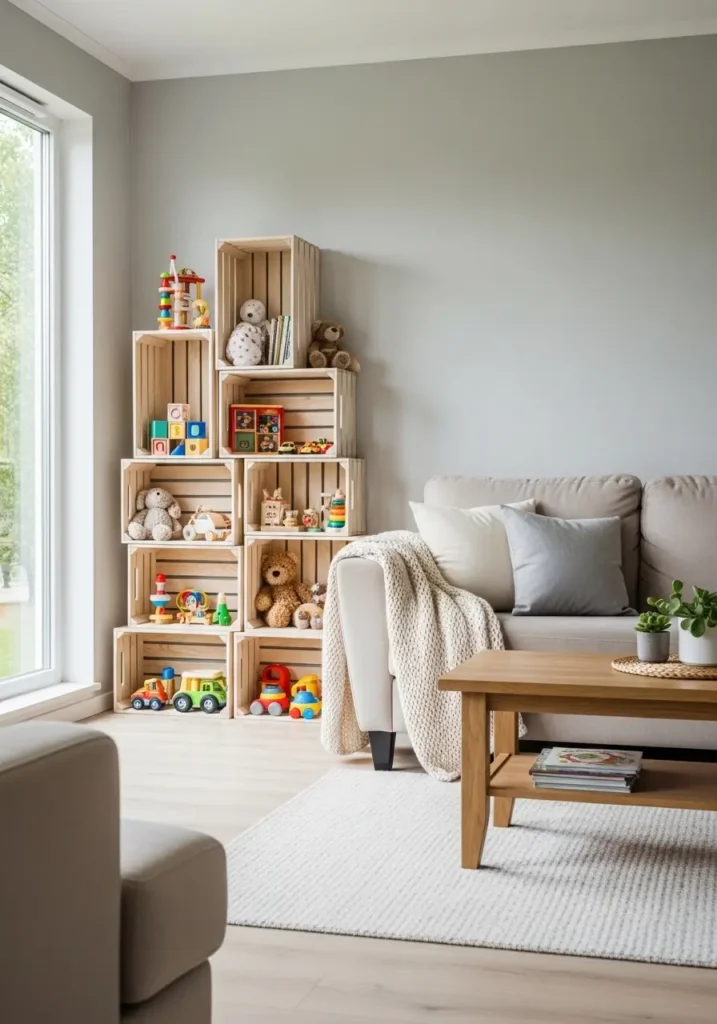 Stackable crates for toys
