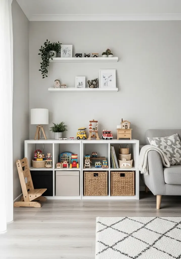 Minimal toy setup in living room