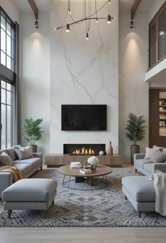 Living room focal point layout