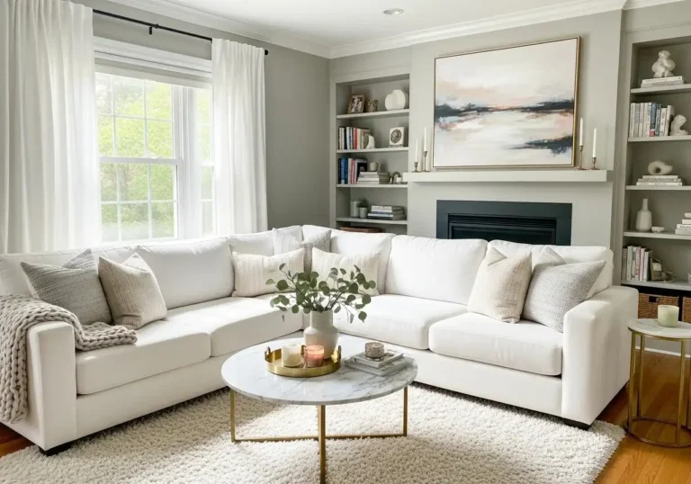 white couch living room beautiful look