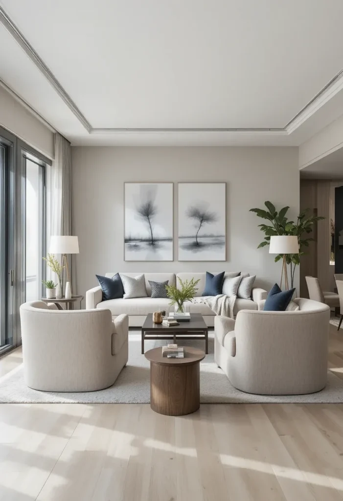 Proper seating size for living room