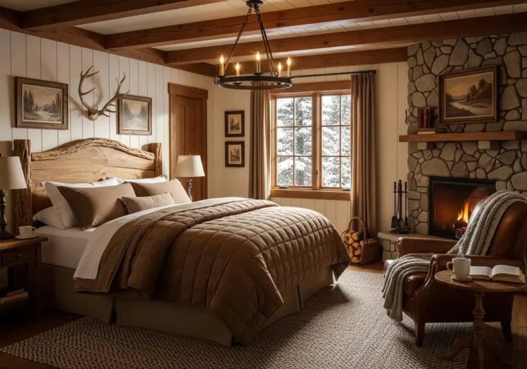 beautiful cabin bedroom look