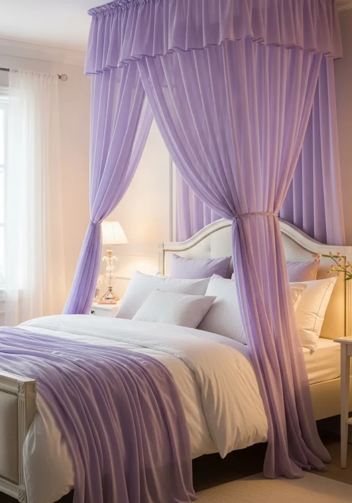 lavender bed canopy bedroom idea