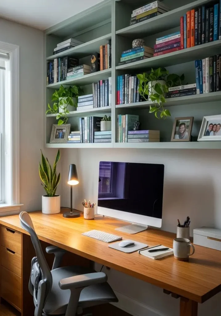 built in shelving home office design