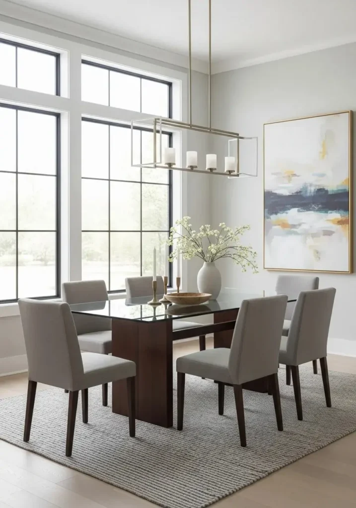 glass and wood dining table design