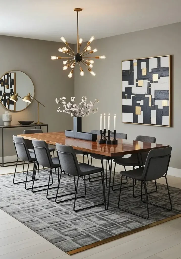 mixed metal dining light