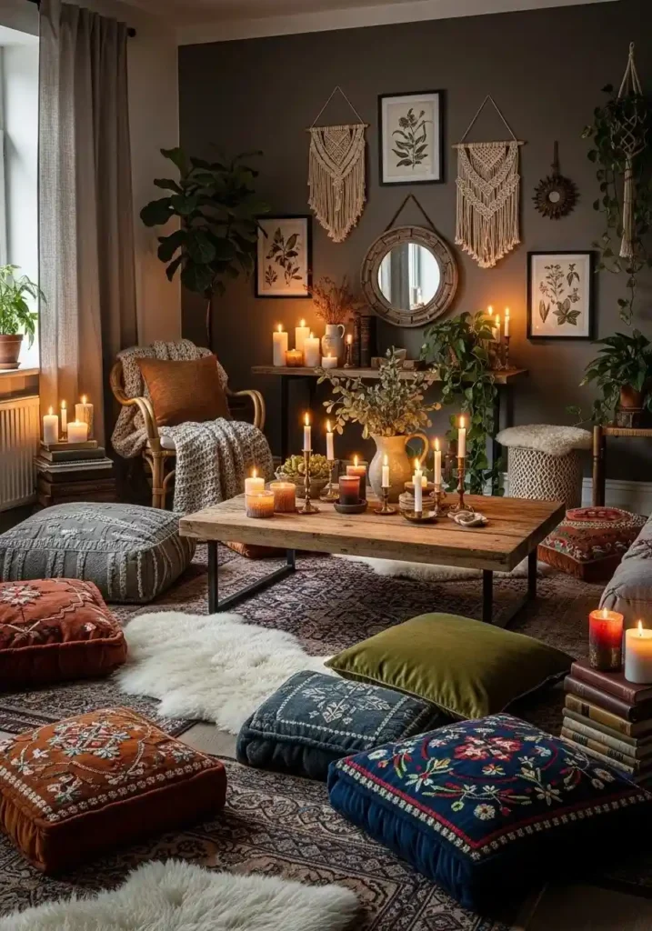 low boho coffee table living room