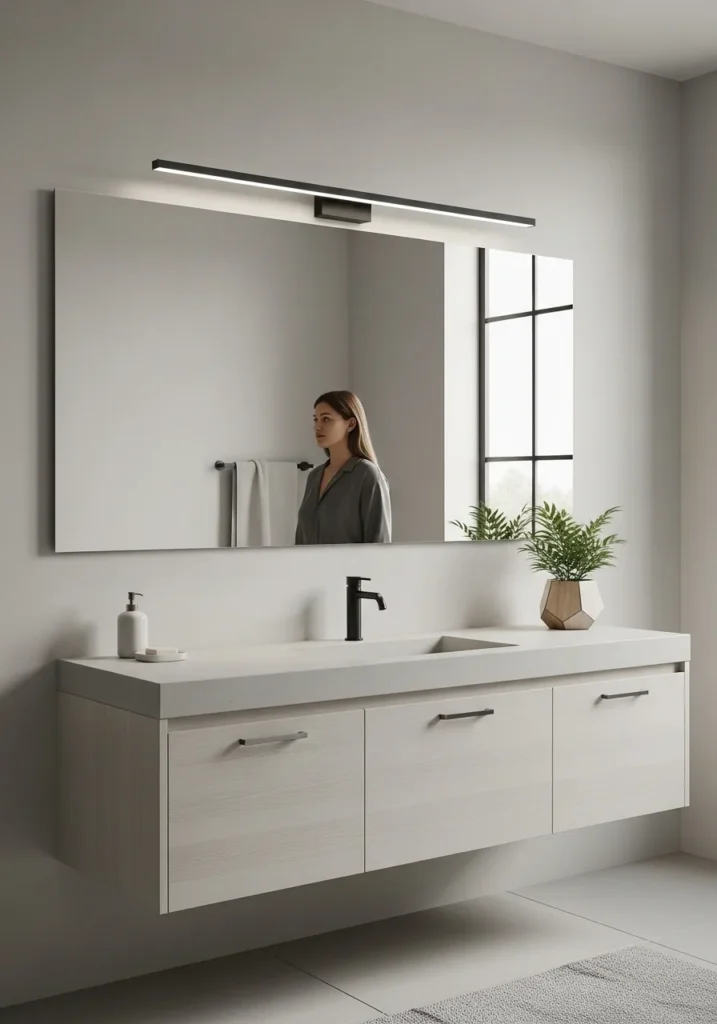 Over mirror light bar fixture