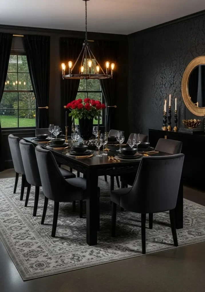 velvet black dining