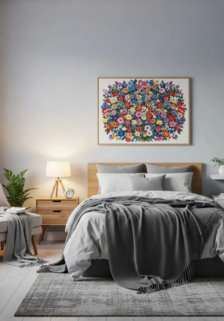 Gallery wall accent in a personalized bedroom.