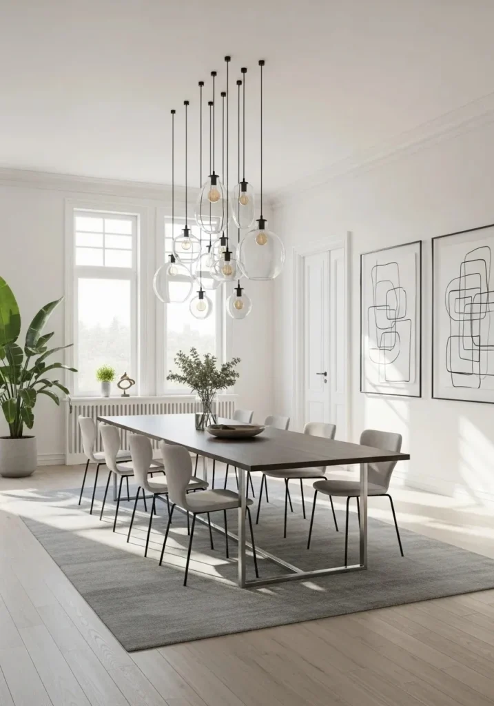 glass dining lighting