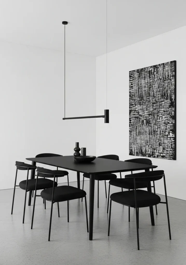 minimalist black dining