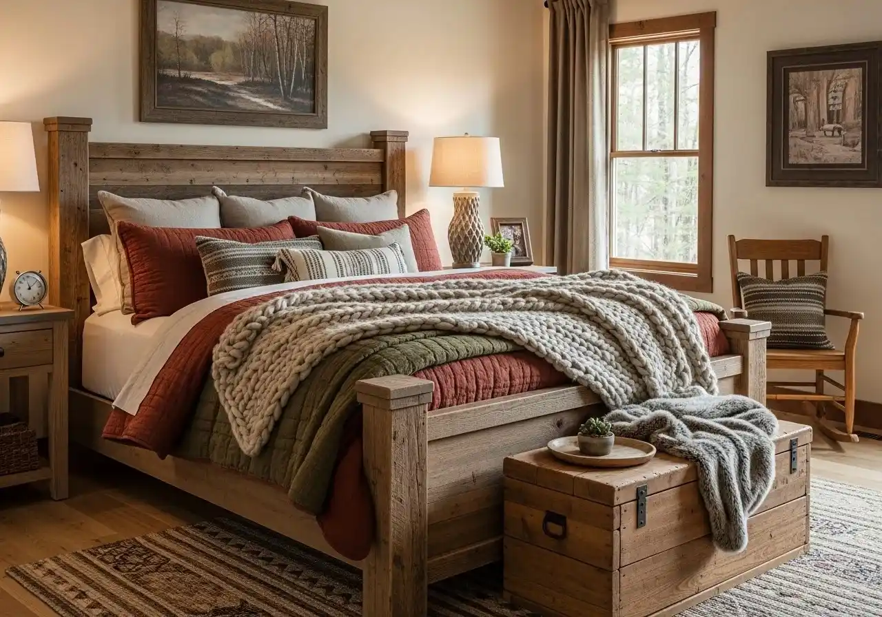 Beautiful rustic bedroom look