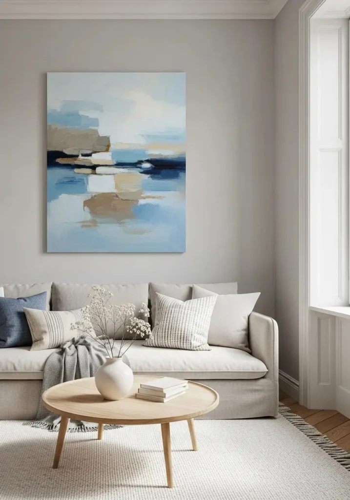 blue neutral wall art