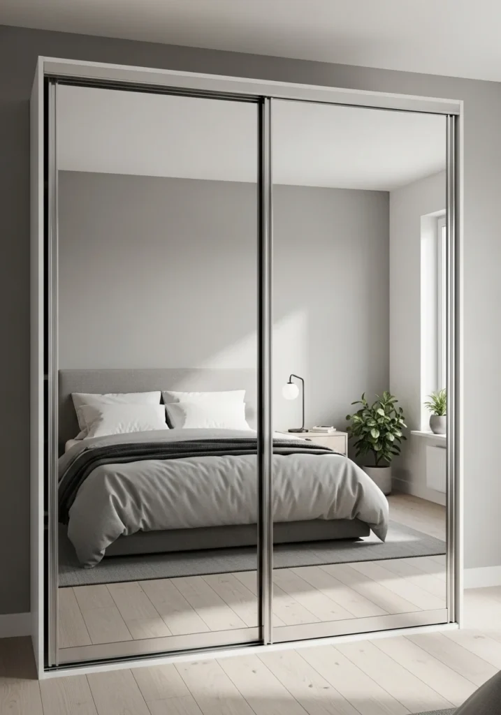 Sliding closet doors to save space in small room