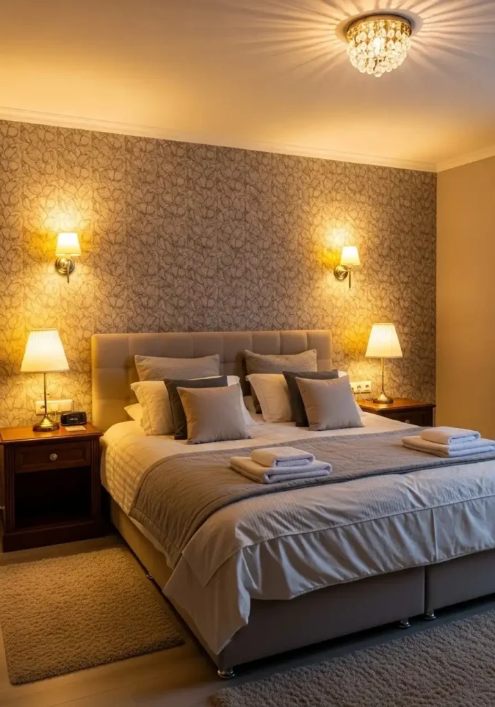 warm ambient lighting romantic bedroom