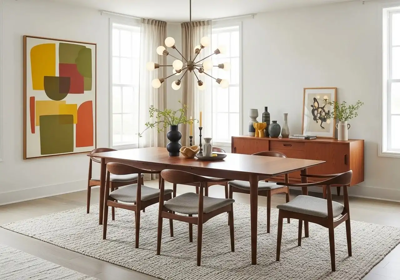 Beautiful mid century modern dining room look